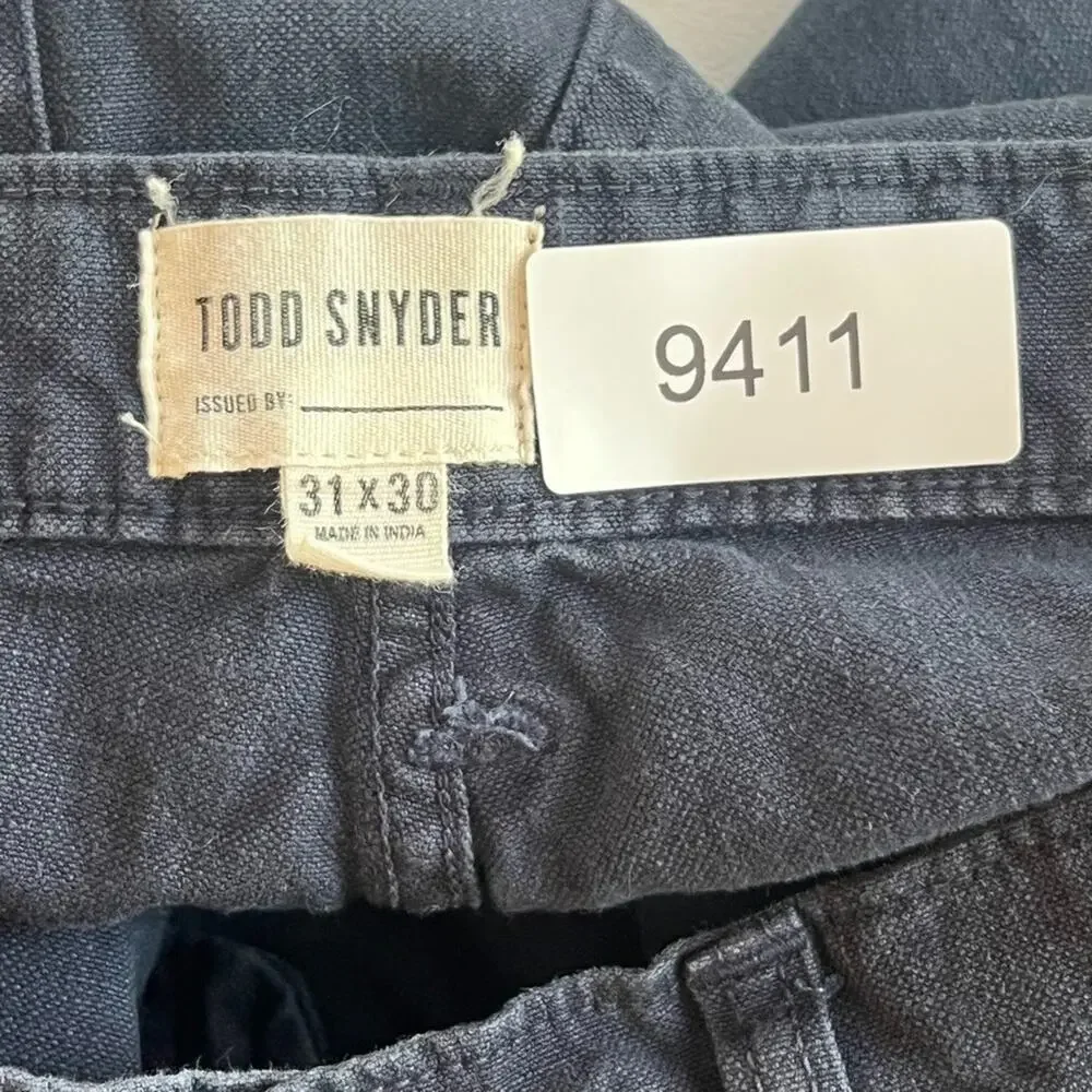 Todd Snyder Dark Wash Jeans Men's 31 x 30 Slim Fit Cotton Linen Blend